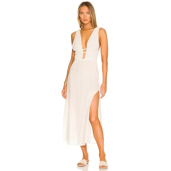 L*Space Kira Swim Cover-up Dress Cream White